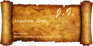 Joachim Irén névjegykártya